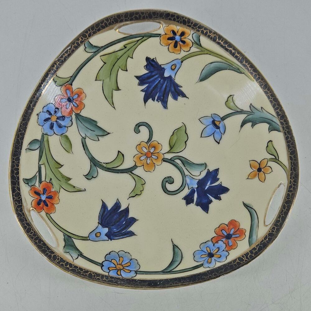 Vintage Art deco style hand painted Noritake porcelain cake plate serving dish